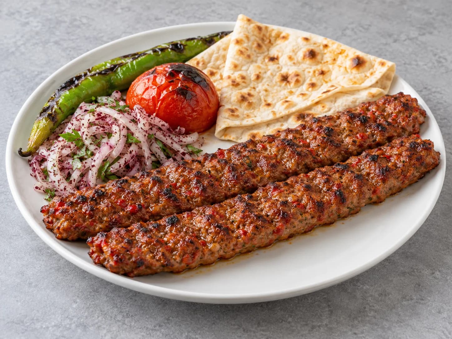 Adana kebap porsiyon için temsili sunum