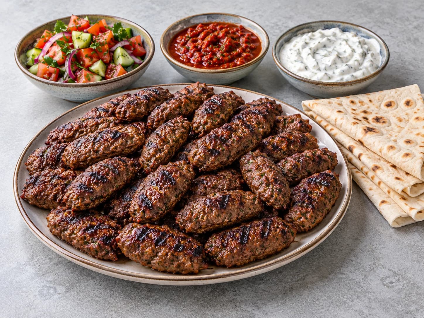 Köfte 1 Kilogram için temsili sunum