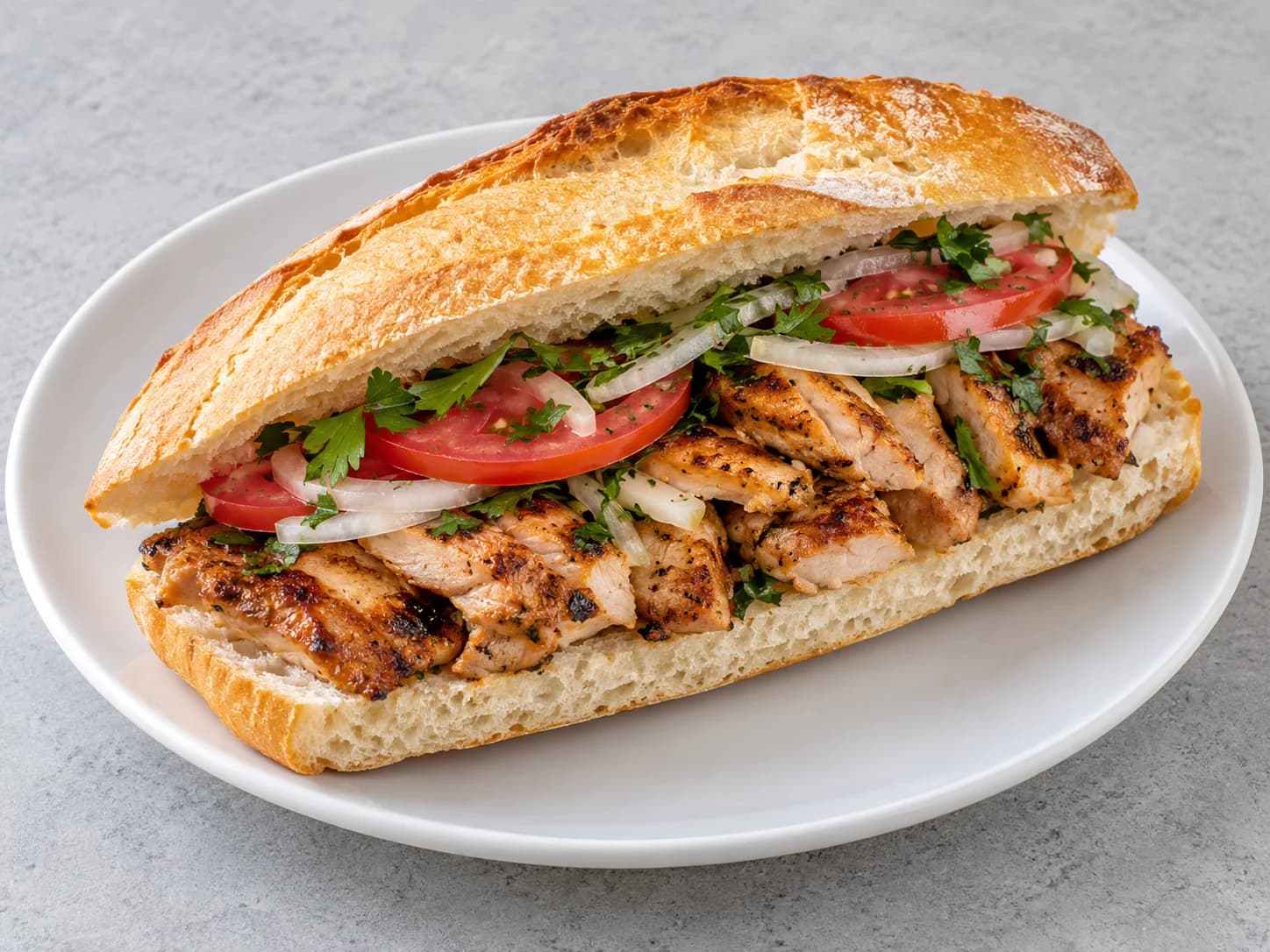 Yarım Ekmek Tavuk Pirzola için temsili sunum